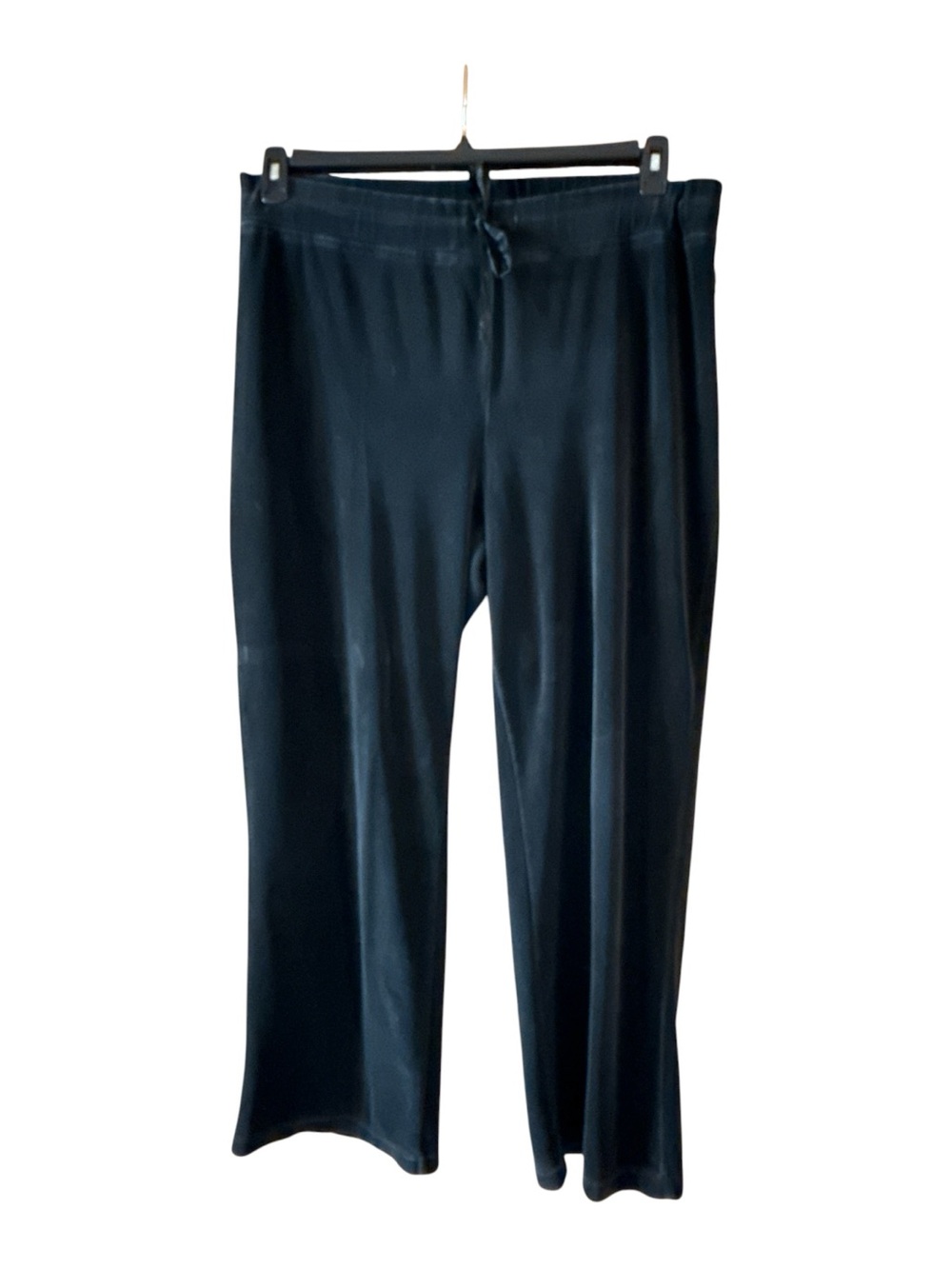 Liz Claiborne Lounge Sweatpants Black Velvet Wide-Leg Drawstring Women's XL